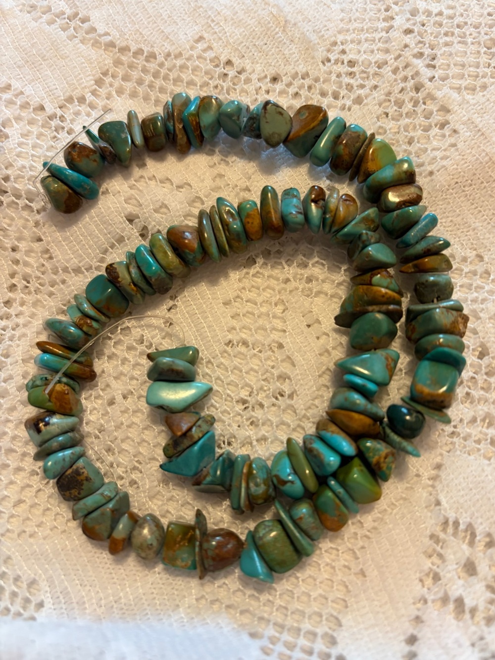 🩵💚Natural Turquoise Nugget Bead Strand 16” 50g Natural Stone Craft Supplies💚🩵